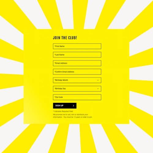 Form to join the Waffle House Regulars Club