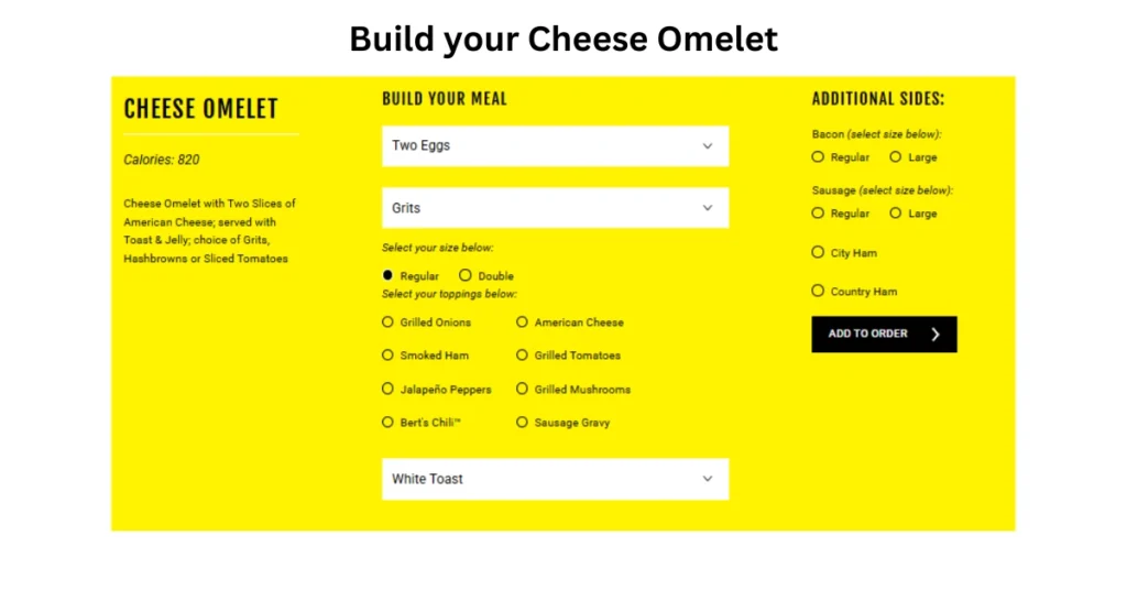Waffle House Cheese Omelet Chart