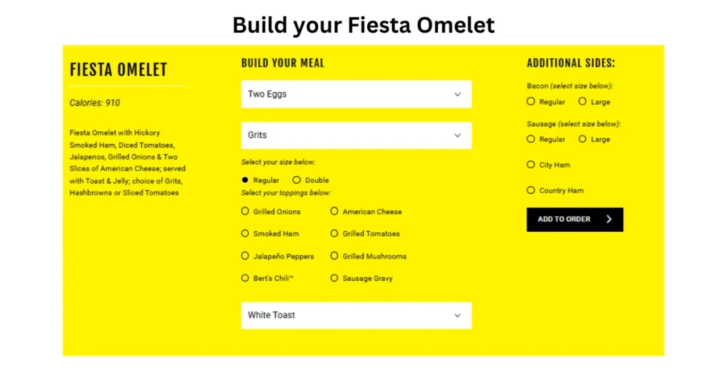 Waffle House Fiesta Omelet Chart